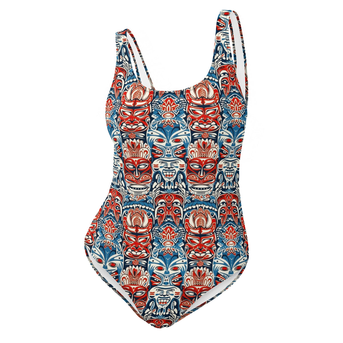 Freaky Deaky Tiki Hawaiian One-Piece Swimsuit