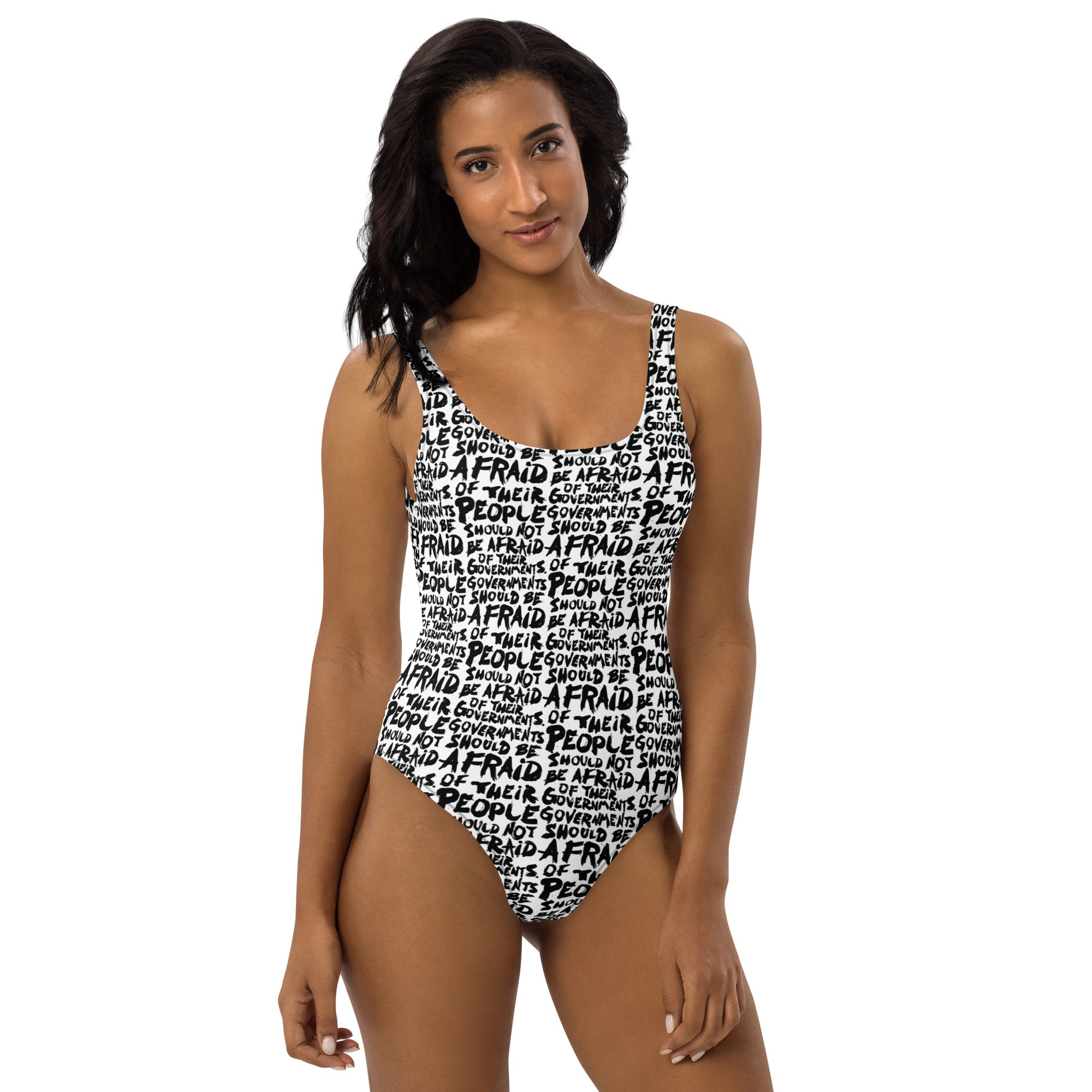 People Should Not Be Afraid of Their Governments One-Piece Swimsuit