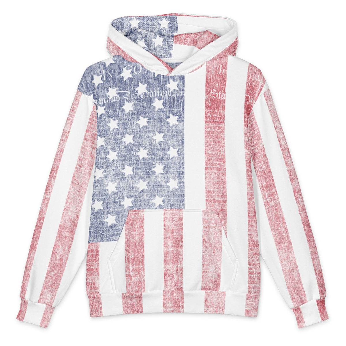 Declaration 250 Oversized American Flag Cotton Hoodie by Liberty Maniacs