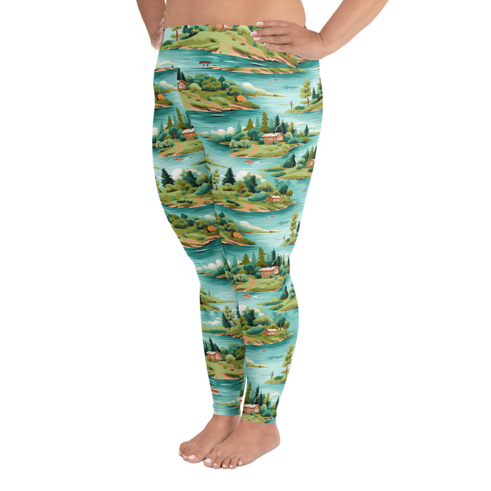 Up North All-Over Print Plus Size Leggings