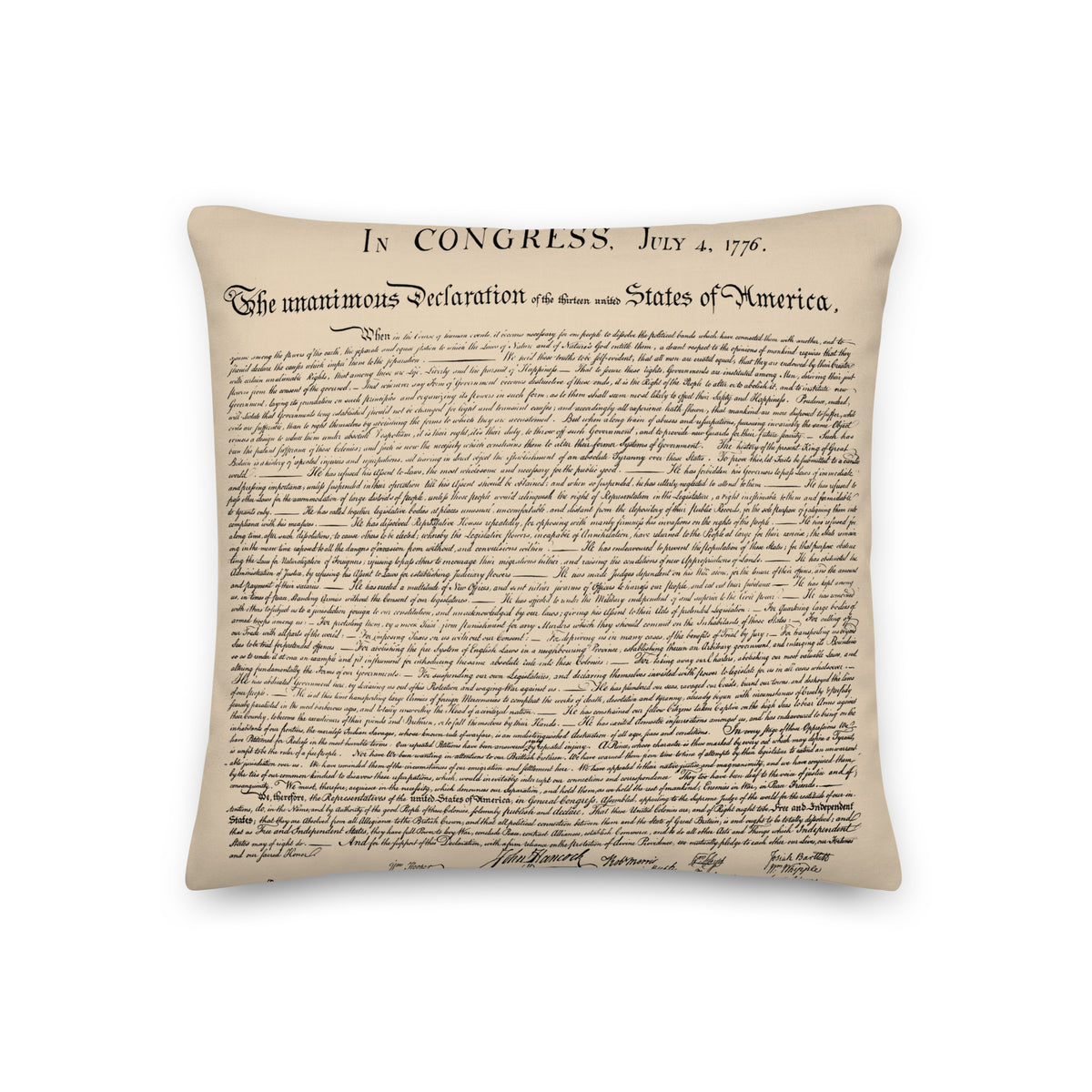 Declaration of Independence Throw Pillow