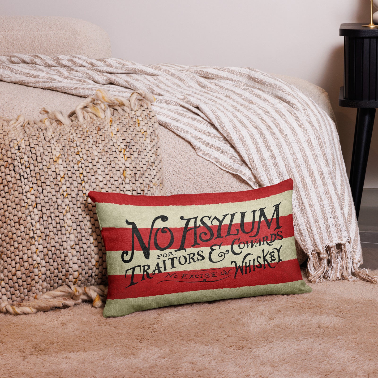 Whiskey Rebellion Flag Throw Pillow