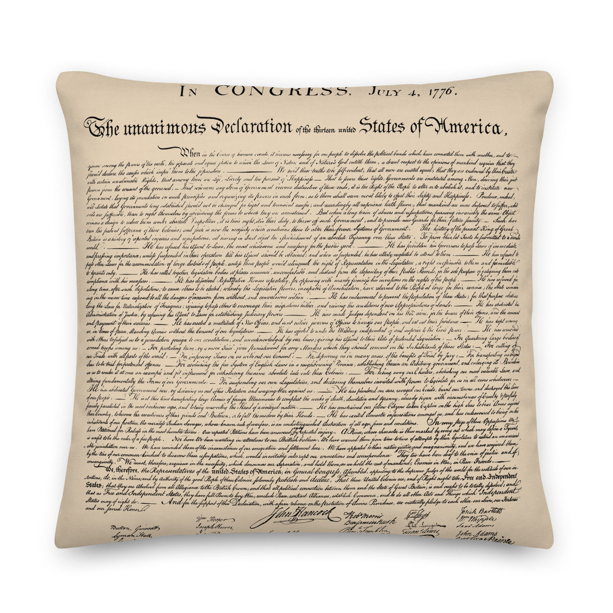 Declaration of Independence Throw Pillow