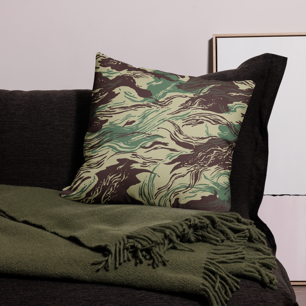 Rhodesian Brushstroke Camo Pillow