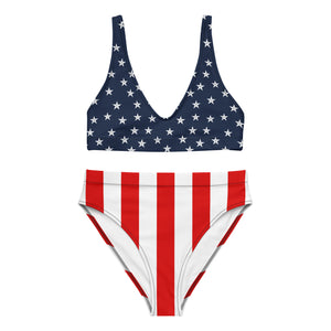 Lady Liberty High-Waisted Two-Piece Swimsuit