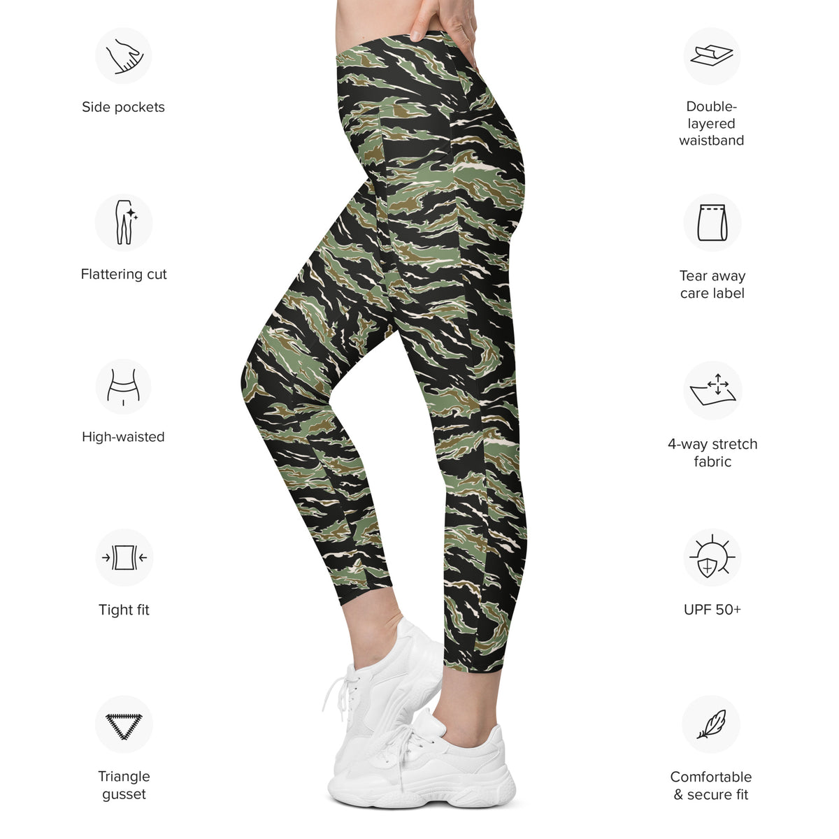 Tiger Stripe Camo Leggings with Pockets