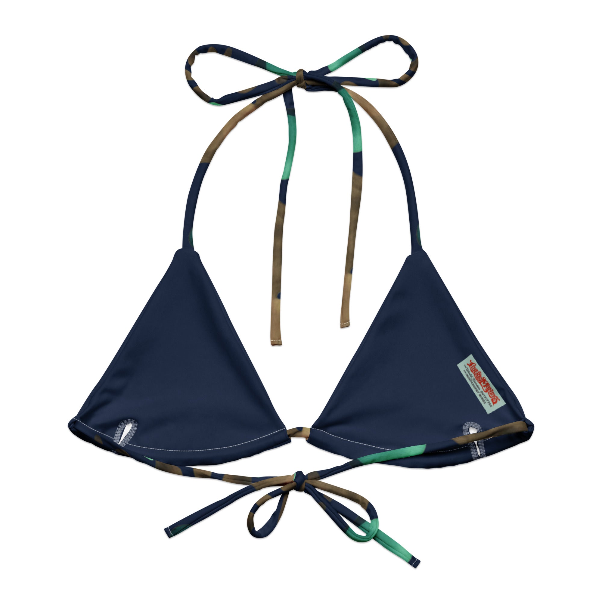 Watercolor Marine Camo String Bikini Top