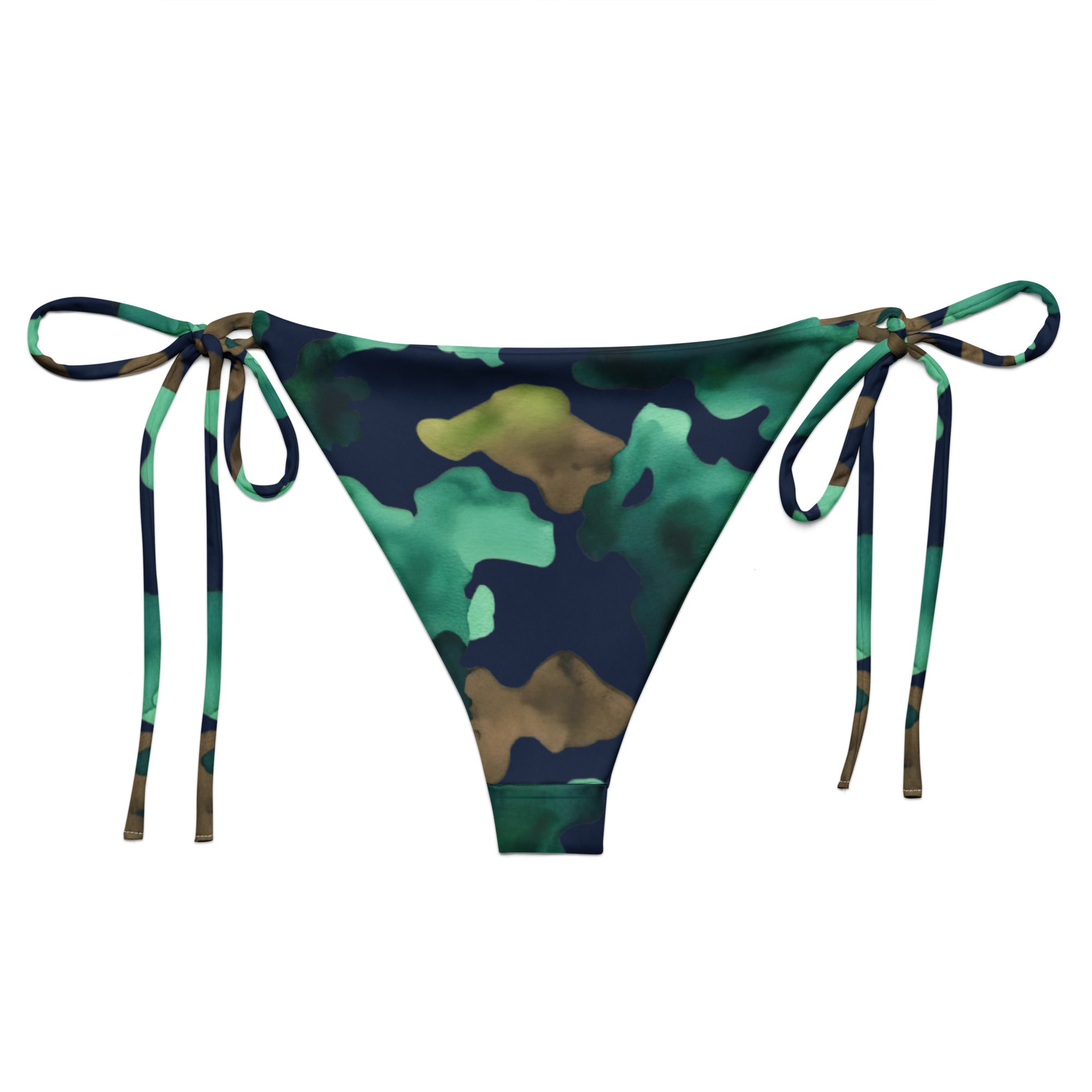 Watercolor Marine Camo String Bikini Bottom