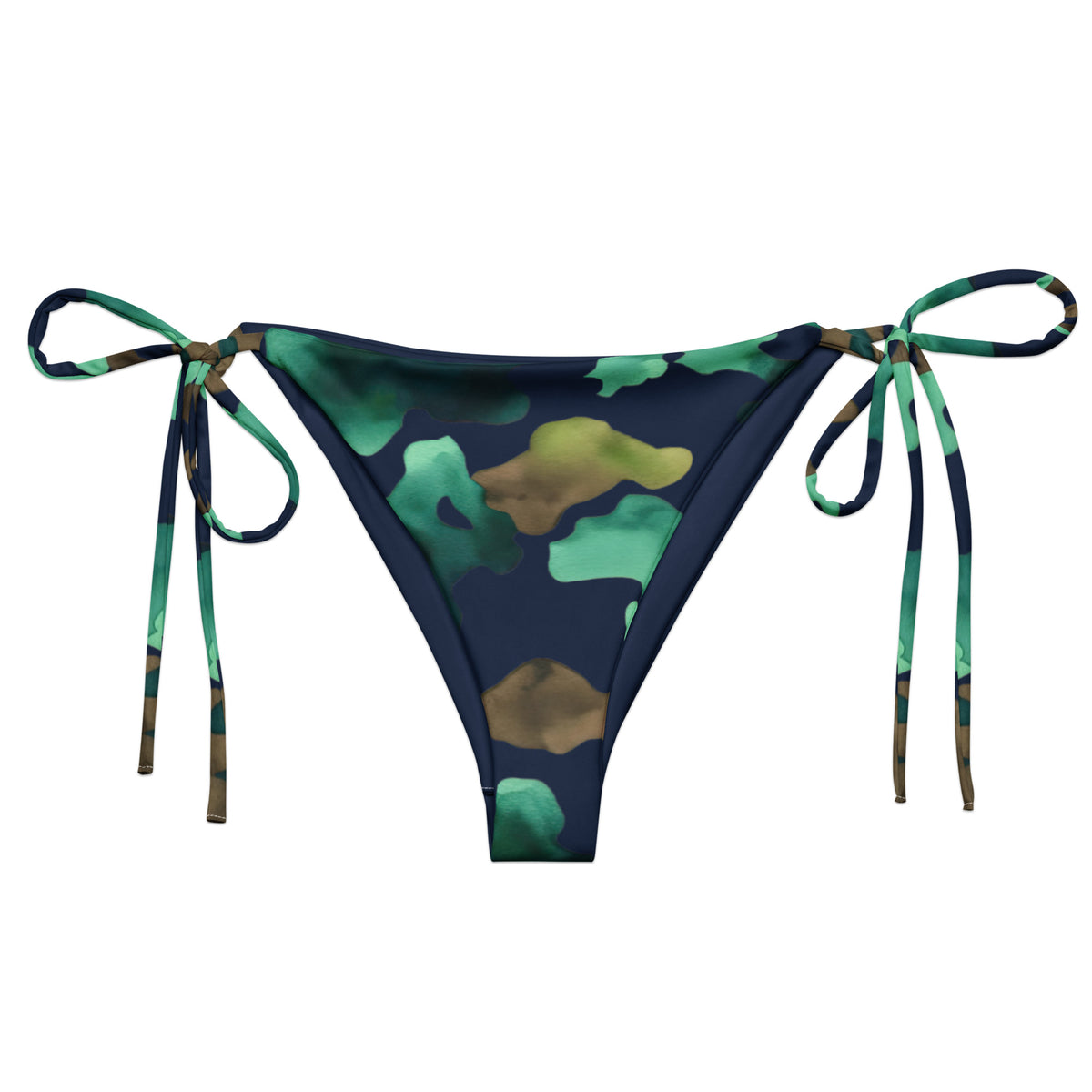 Watercolor Marine Camo String Bikini Bottom