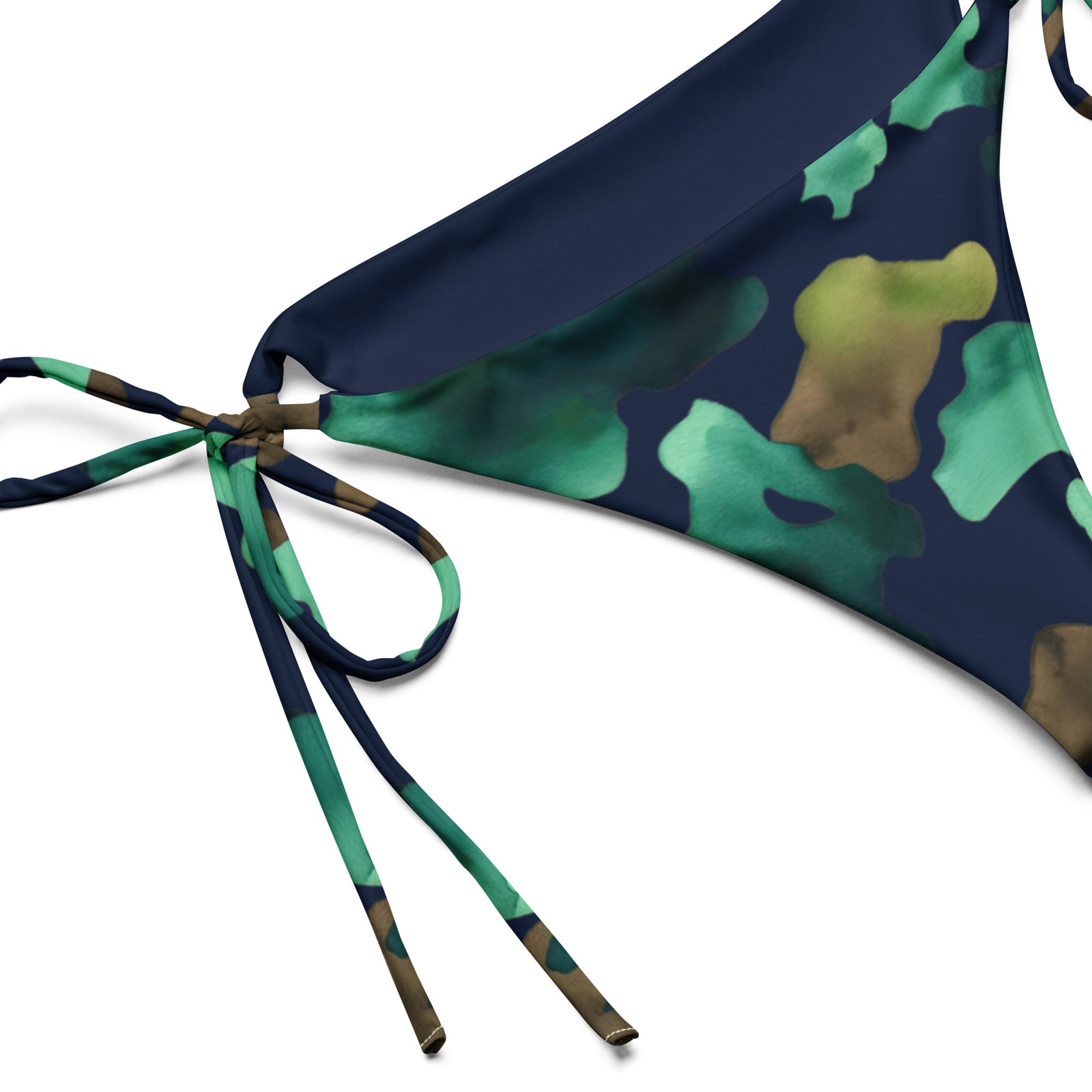 Watercolor Marine Camo String Bikini Bottom
