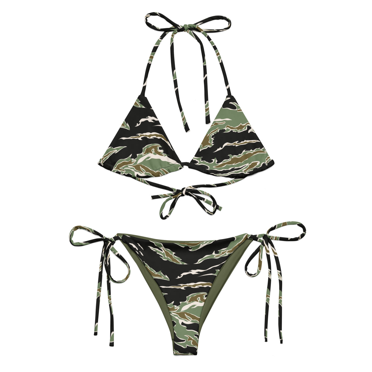 Tiger Stripe Jungle Camouflage String Bikini
