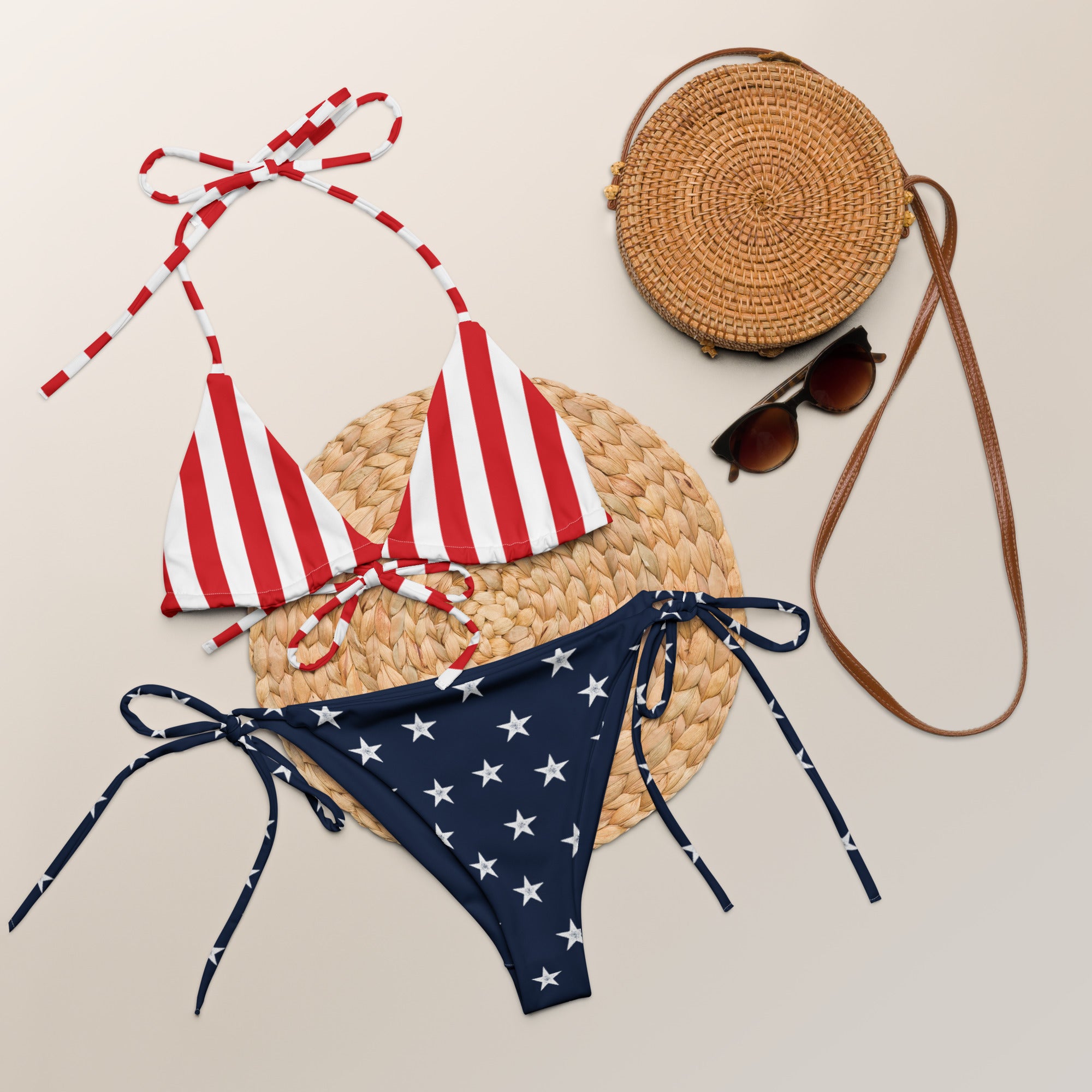 American Flag String Bikini