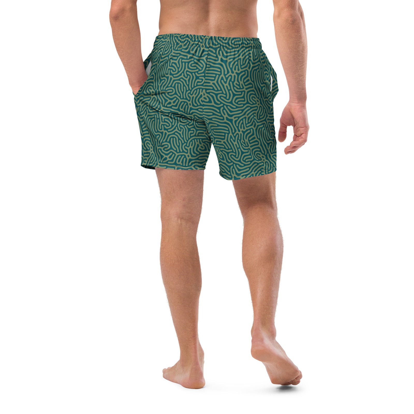 Maze Coral Cerulean Men's swim trunks