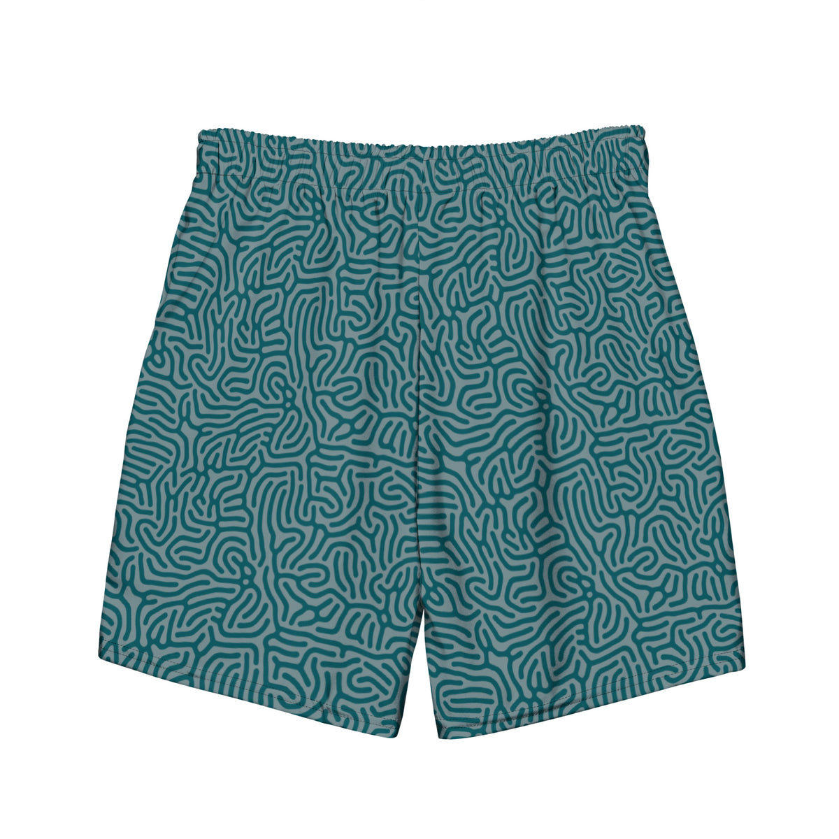 Maze Coral Sherpa Blue Men&#39;s Swim Trunks
