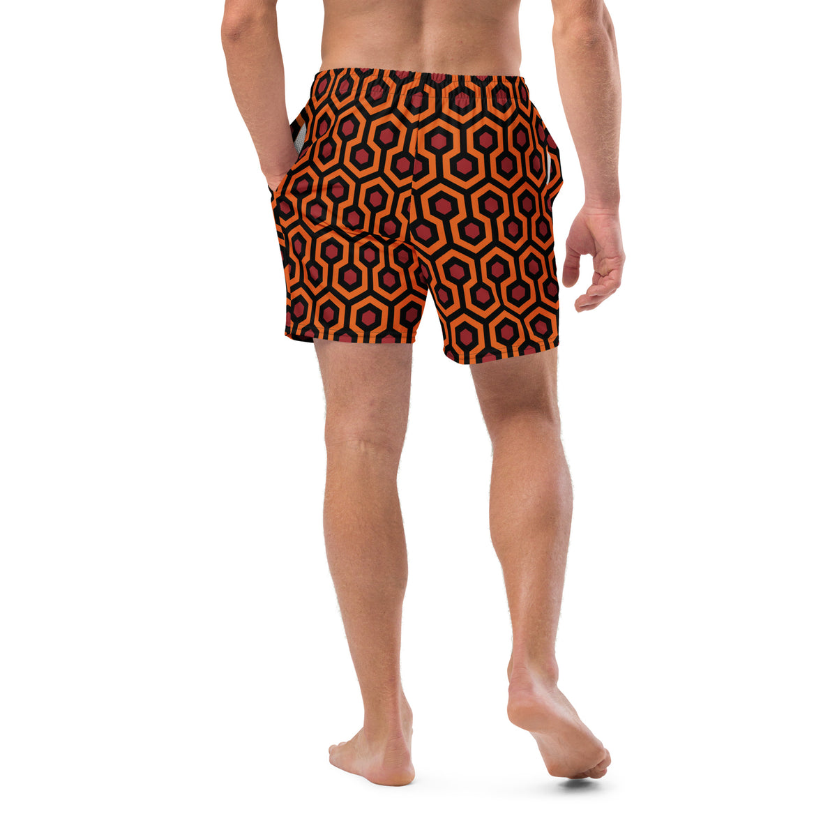 Red Rum Shining Carpet Pattern Men&#39;s Swim Trunks