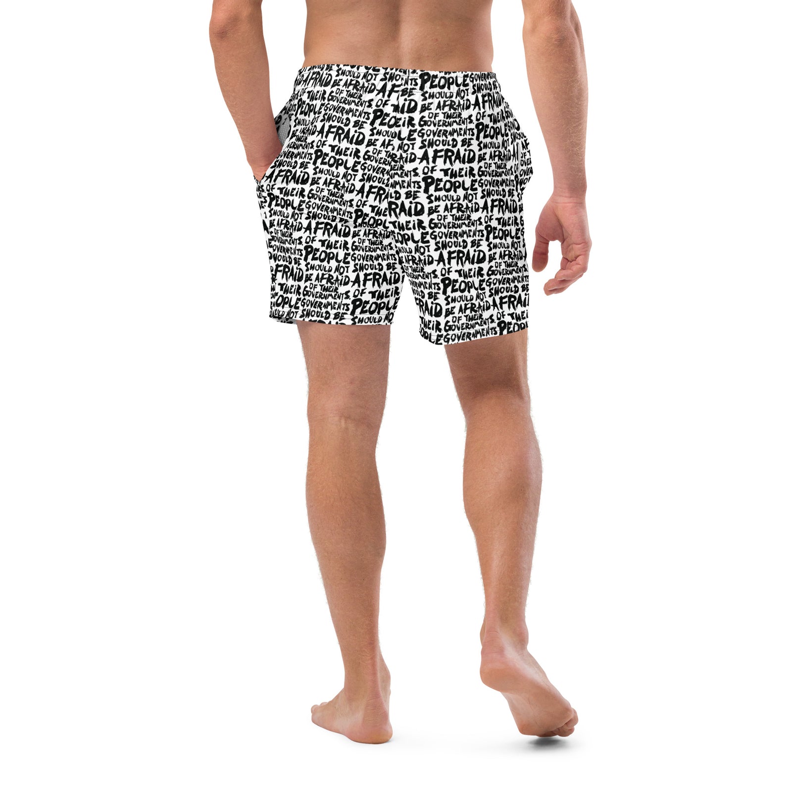 People Should Not Be Afraid of Their Governments Jefferson Quote Men's Swim Trunks