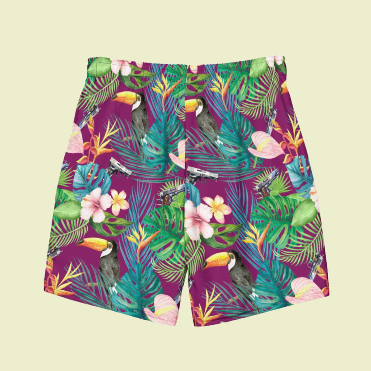 Hibiscus Bang Bang Sunset Hawaiian Men&#39;s Swim Trunks