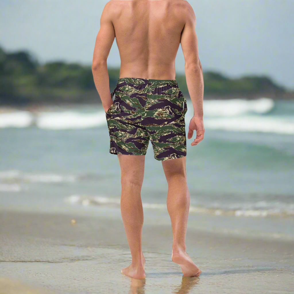 Taiwan ROC Marine Corps Digital Tiger Stripe Camo Men&#39;s Swim Trunks