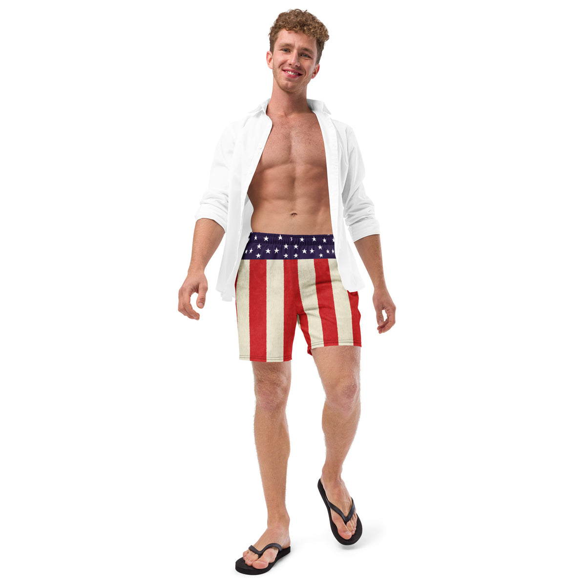 Americana Men&#39;s Stars and Bars Swim Trunks