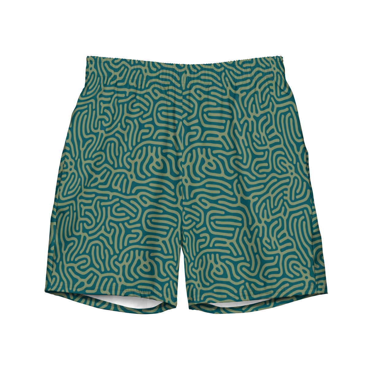 Maze Coral Cerulean Men&#39;s swim trunks