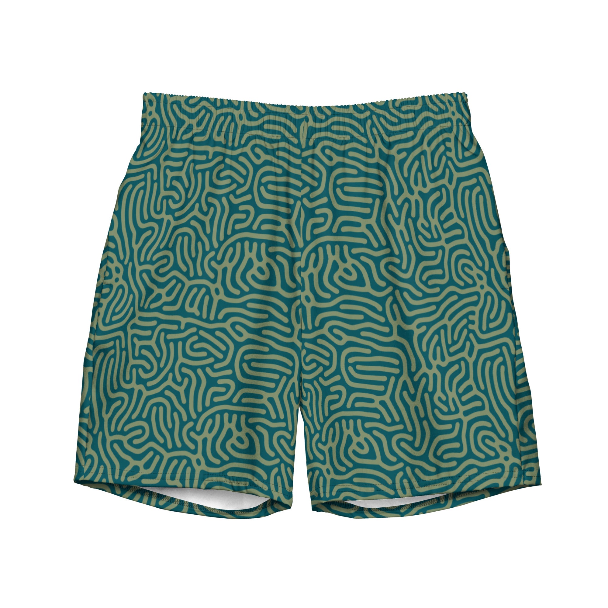 Maze Coral Cerulean Men's swim trunks