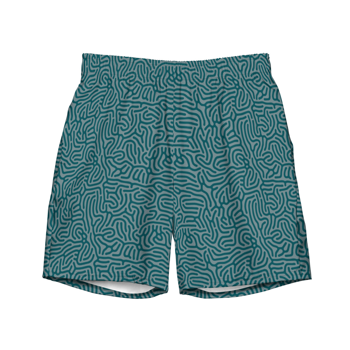 Maze Coral Sherpa Blue Men&#39;s Swim Trunks