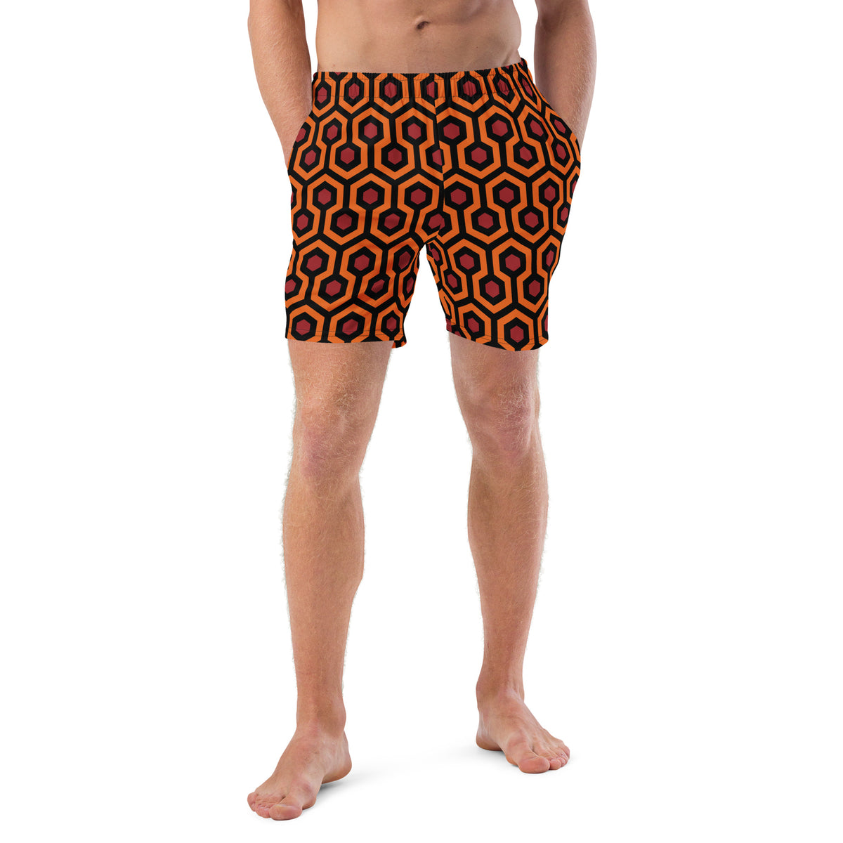 Red Rum Shining Carpet Pattern Men&#39;s Swim Trunks