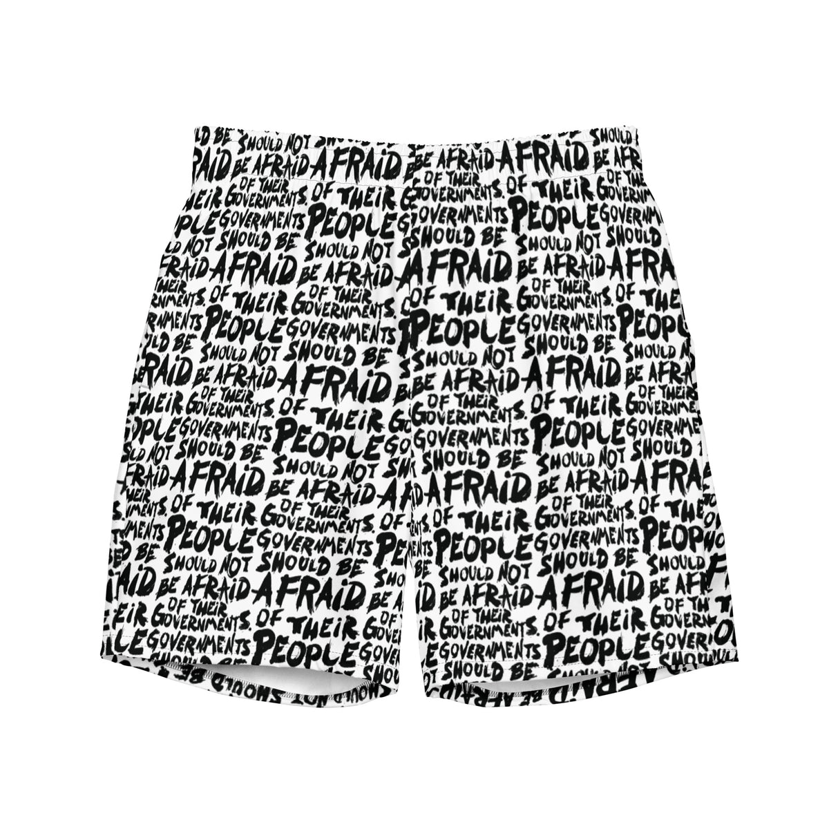 People Should Not Be Afraid of Their Governments Jefferson Quote Men&#39;s Swim Trunks