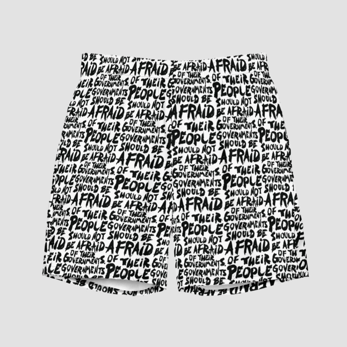 People Should Not Be Afraid of Their Governments Jefferson Quote Men&#39;s Swim Trunks