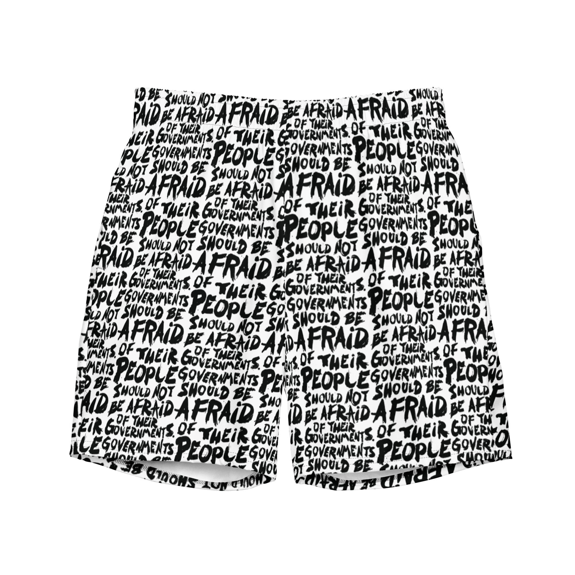 People Should Not Be Afraid of Their Governments Jefferson Quote Men's Swim Trunks