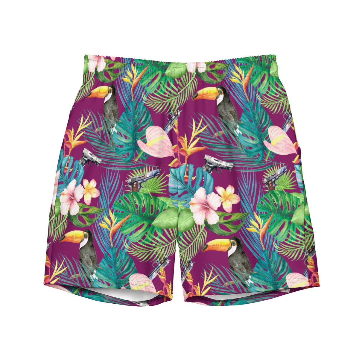 Hibiscus Bang Bang Sunset Hawaiian Men&#39;s swim trunks