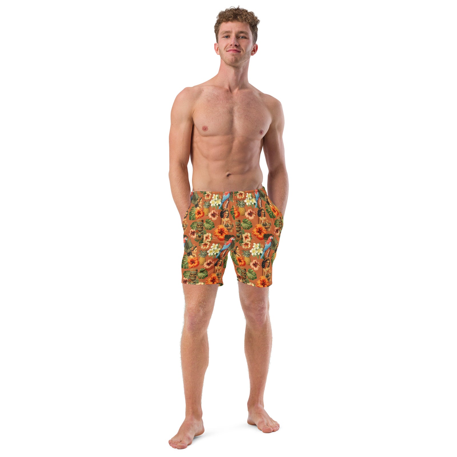 Palm Tree of Liberty Men's Swim Trunks