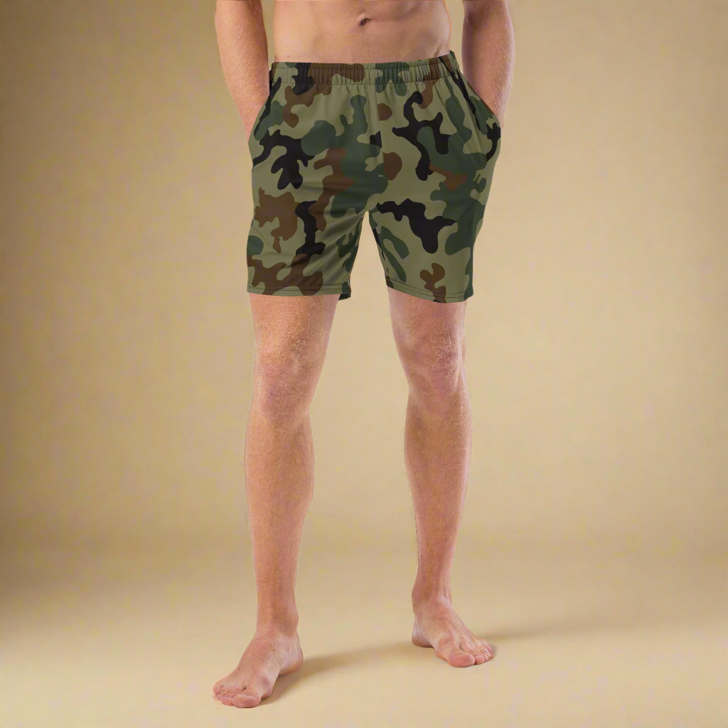Seek and Disrupt Men's Camo Swim Trunks