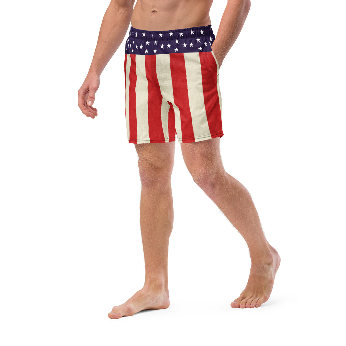 Americana Men&#39;s Stars and Bars Swim Trunks