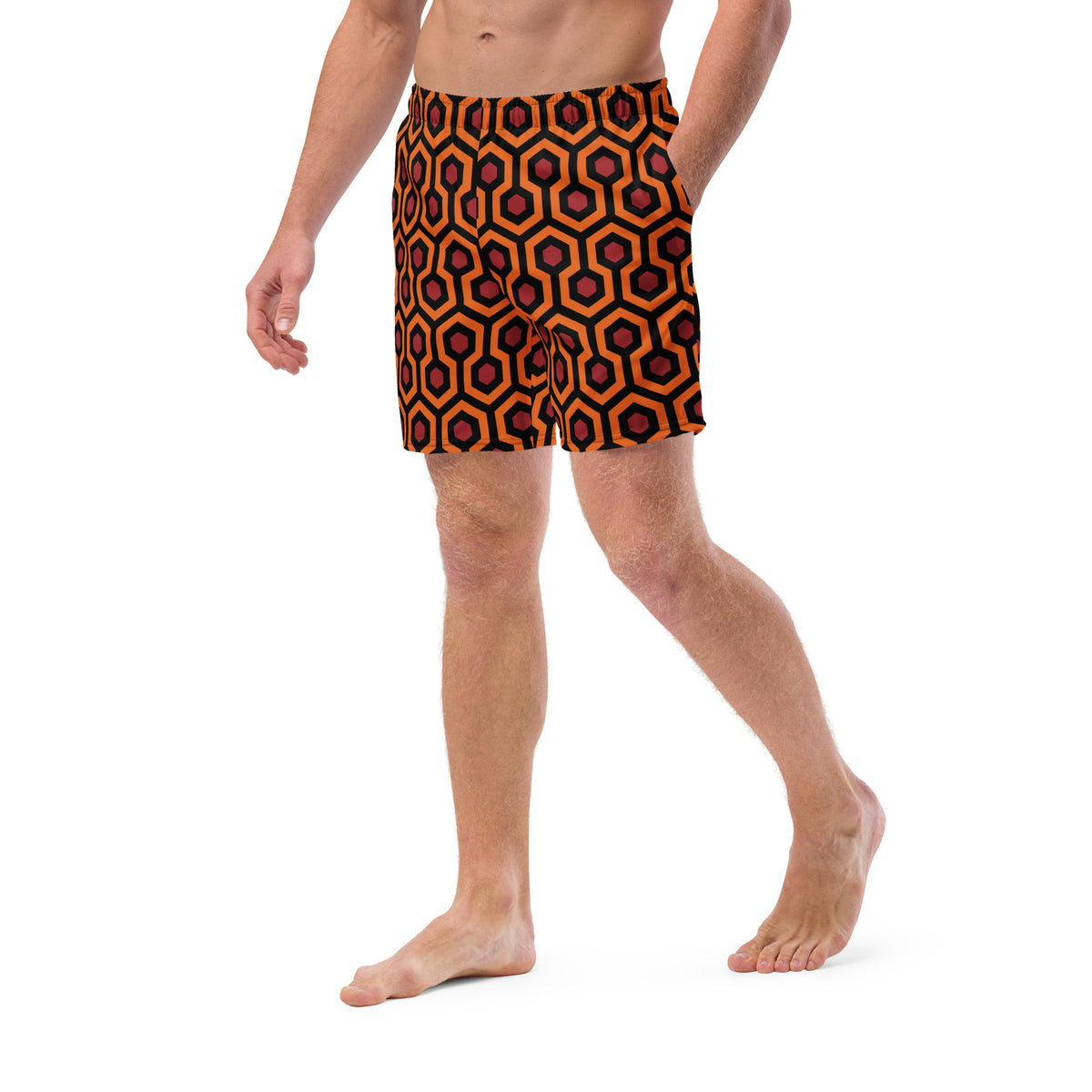 Red Rum Shining Carpet Pattern Men&#39;s Swim Trunks
