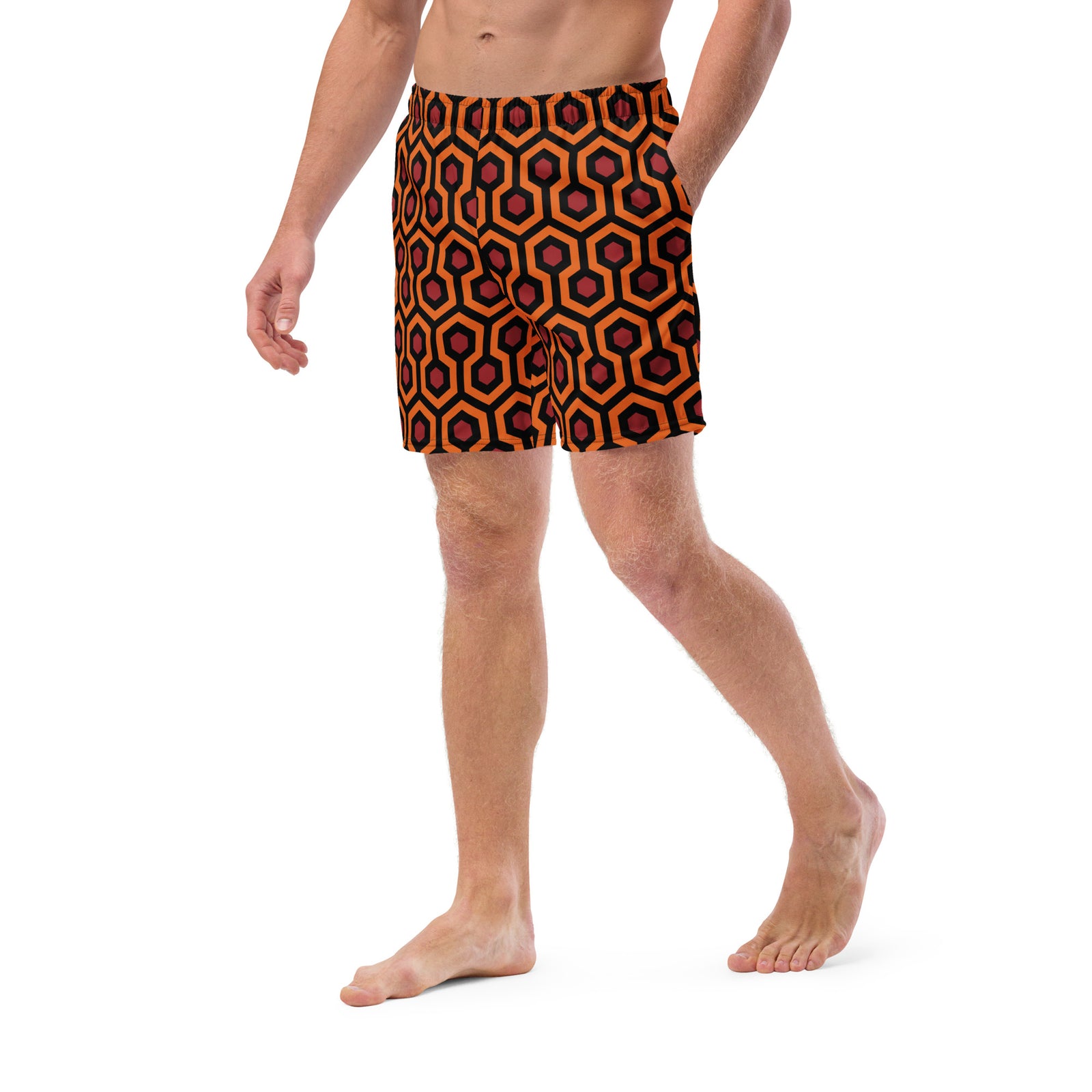 Red Rum Shining Carpet Pattern Men's Swim Trunks