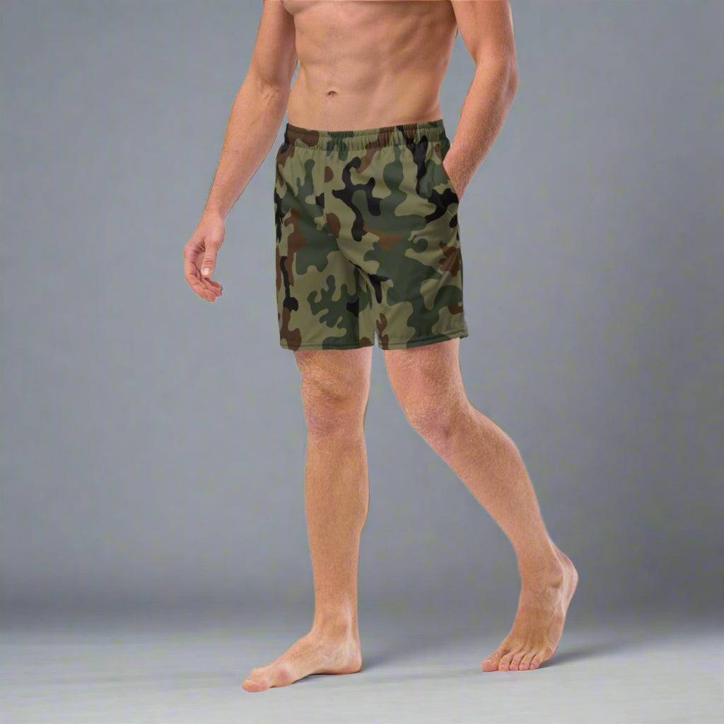 Seek and Disrupt Men&#39;s Camo Swim Trunks