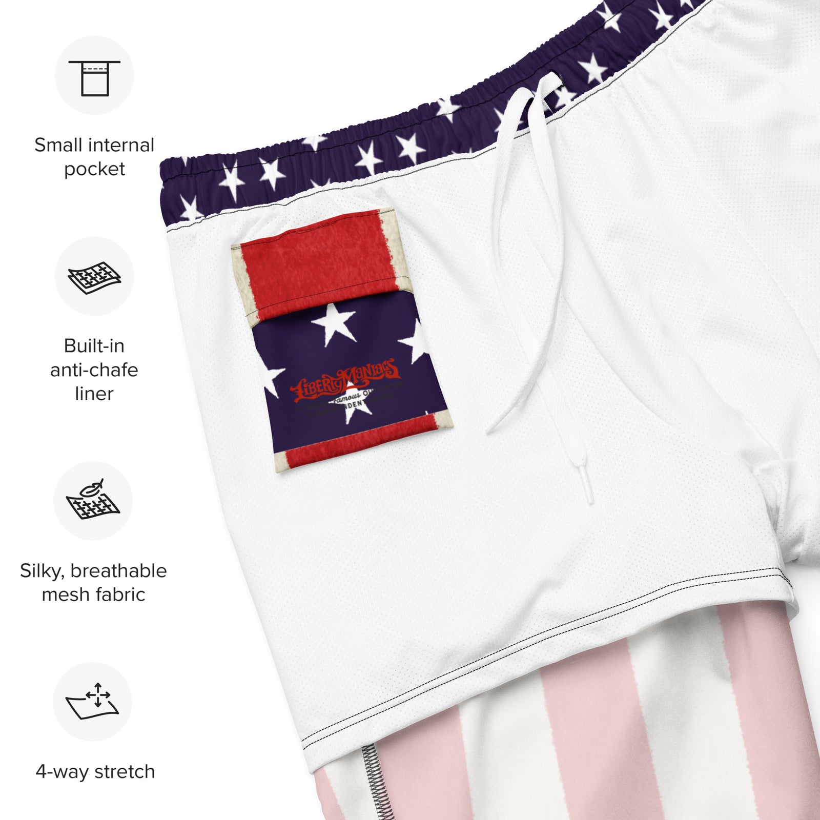 Americana Men's Stars and Bars Swim Trunks