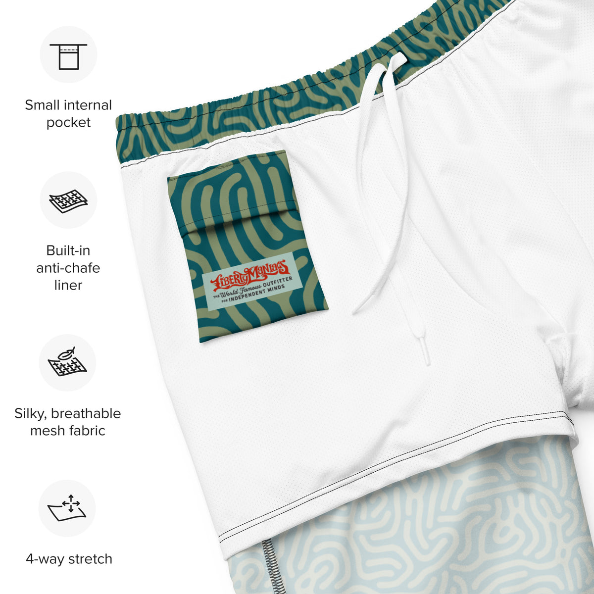 Maze Coral Cerulean Men&#39;s swim trunks