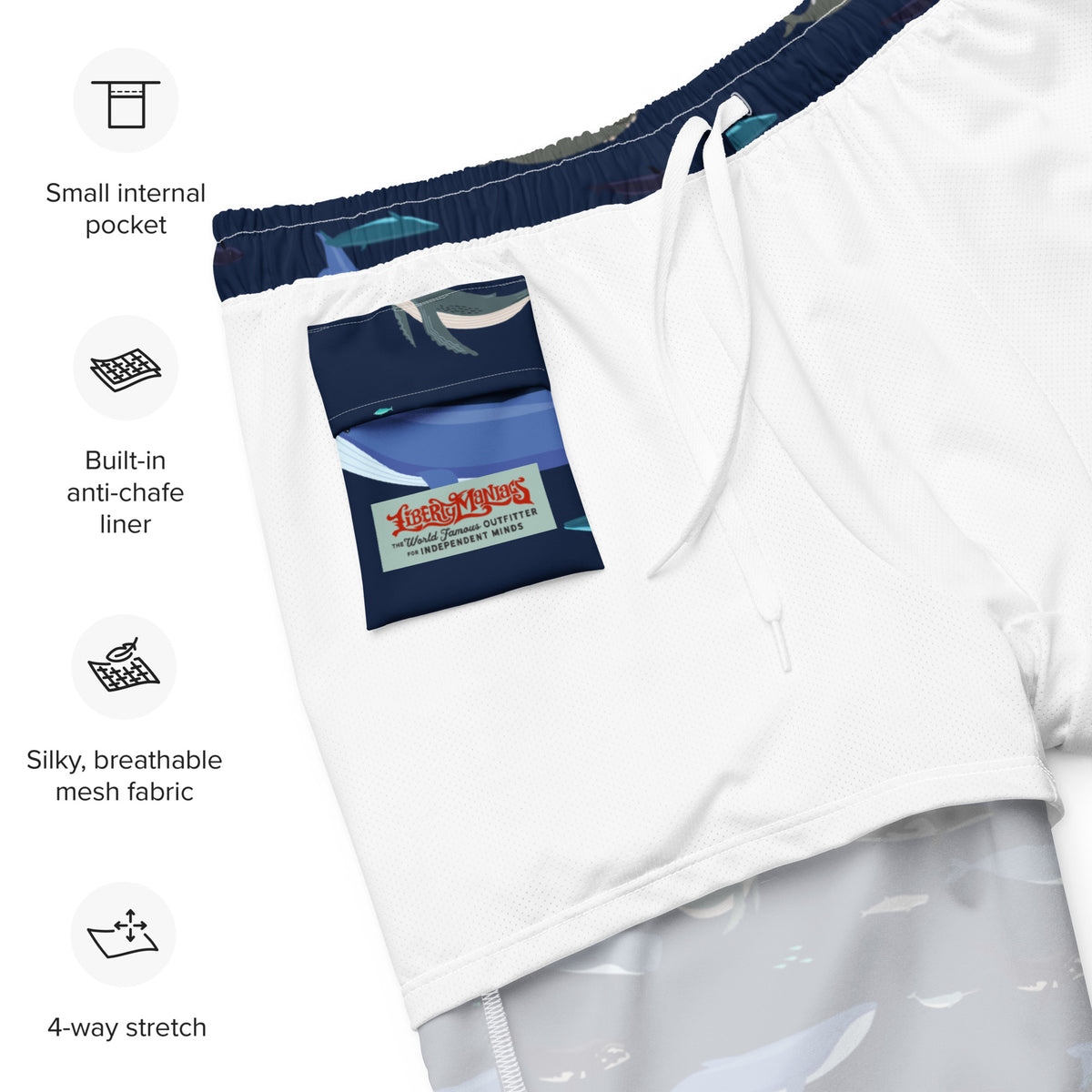Whales Men&#39;s Swim Trunks