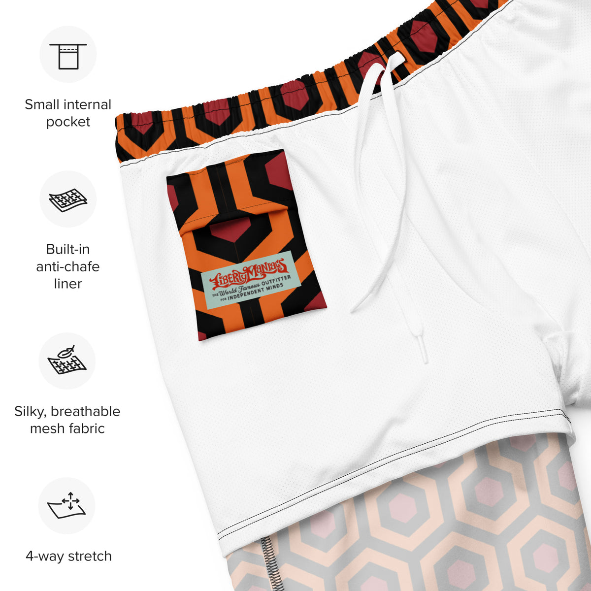 Red Rum Shining Carpet Pattern Men&#39;s Swim Trunks