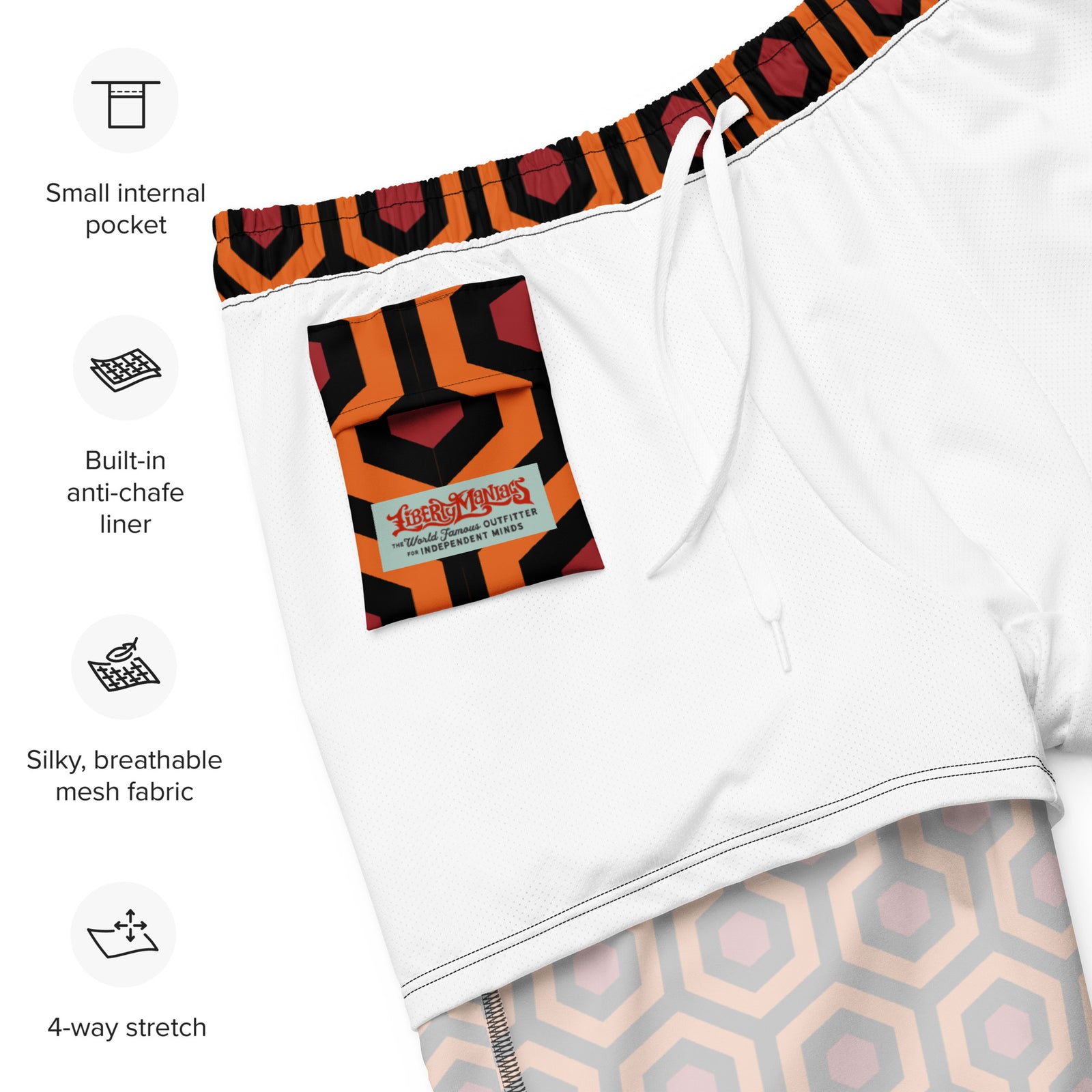 Red Rum Shining Carpet Pattern Men's Swim Trunks