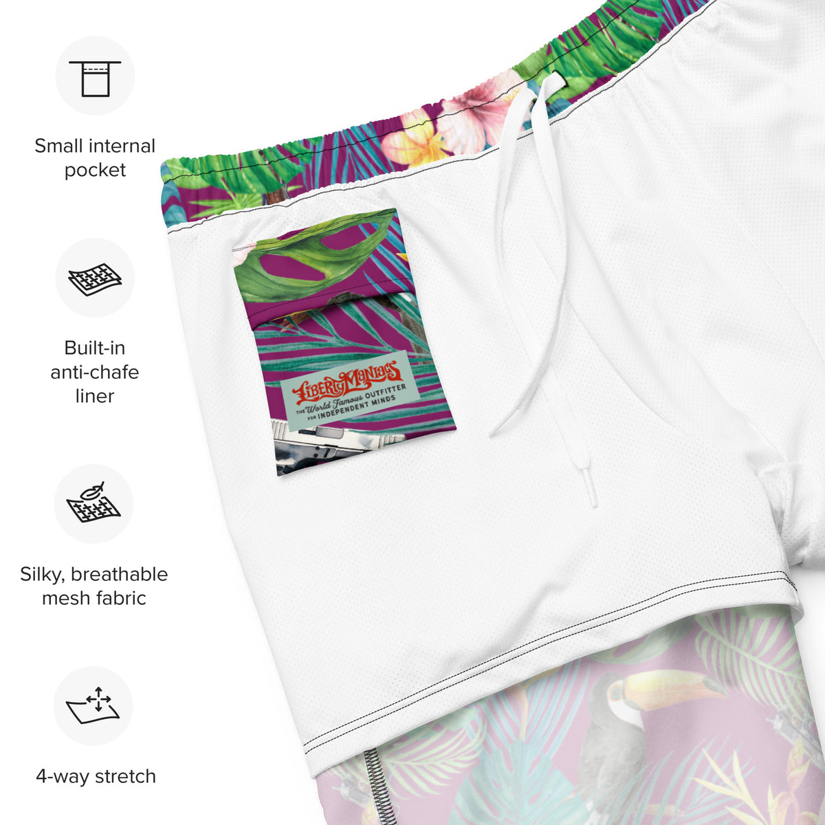 Hibiscus Bang Bang Sunset Hawaiian Men&#39;s Swim Trunks