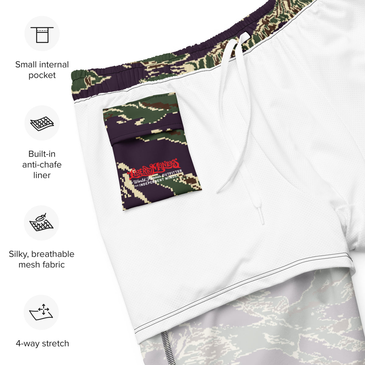 Taiwan ROC Marine Corps Digital Tiger Stripe Camo Men&#39;s Swim Trunks