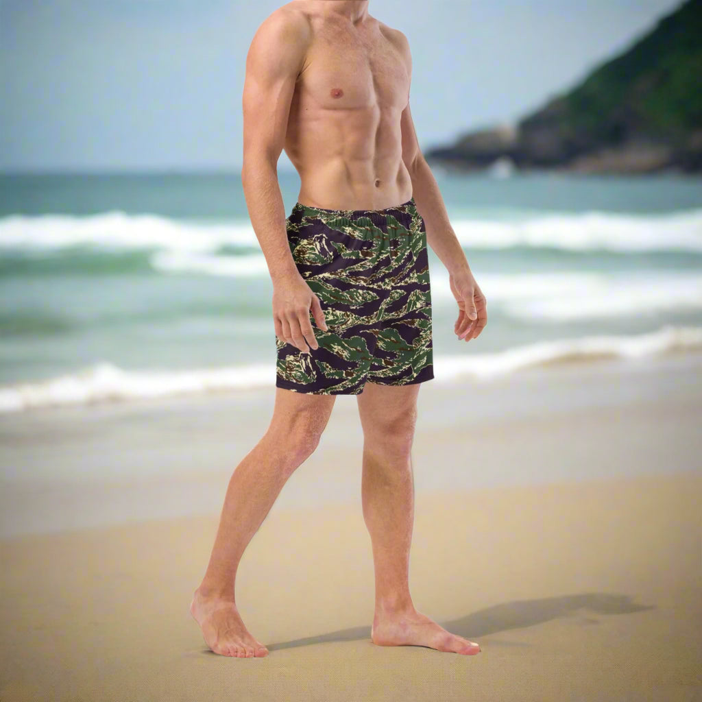 Taiwan ROC Marine Corps Digital Tiger Stripe Camo Men&#39;s Swim Trunks