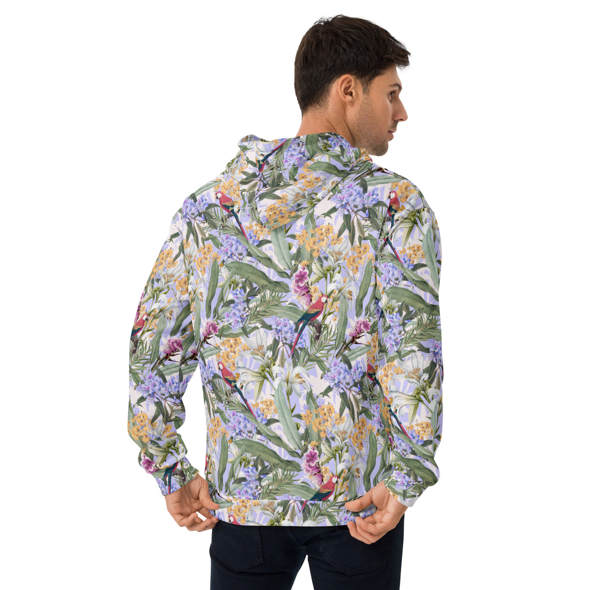 Parrot Bay Hawaiian Print Hoodie