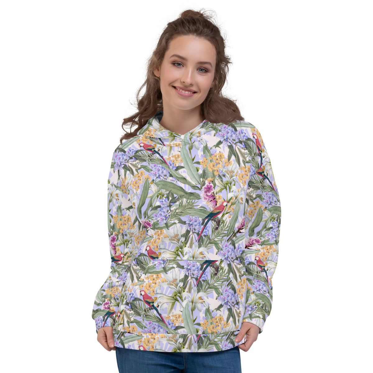 Parrot Bay Hawaiian Print Hoodie