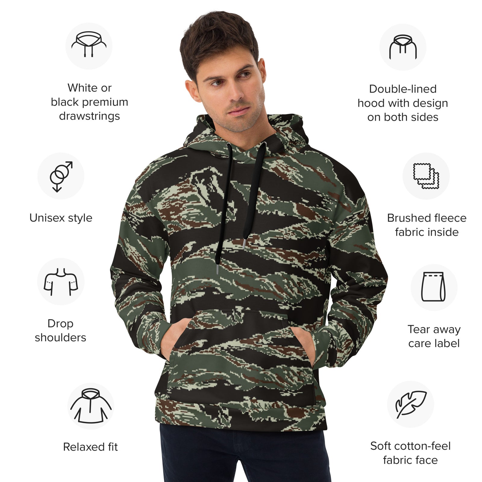 Taiwan ROC Marine Corps Digital Tiger Stripe Camo Hoodie