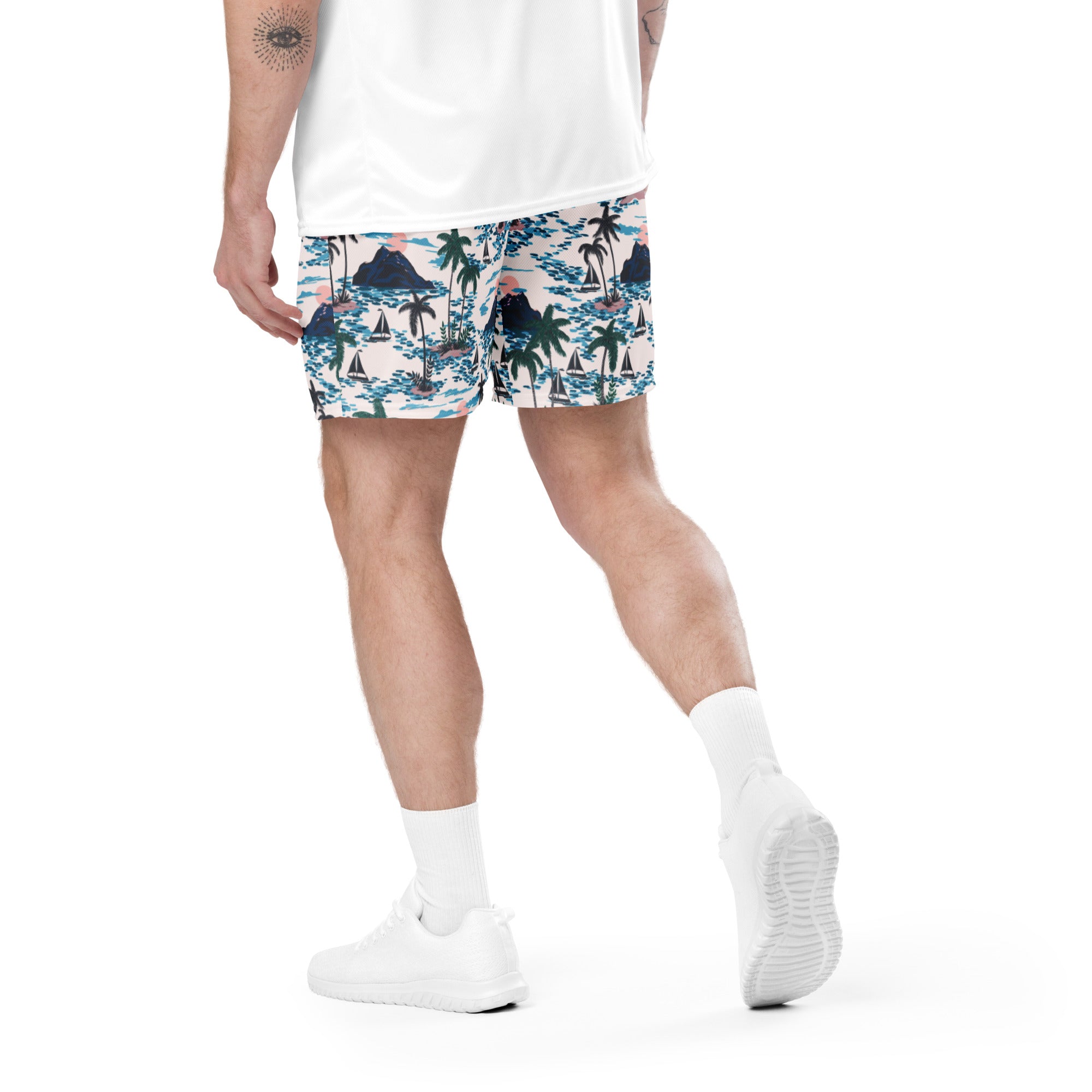 Midcentury Maniacs Hawaiian Mesh Athletic Shorts
