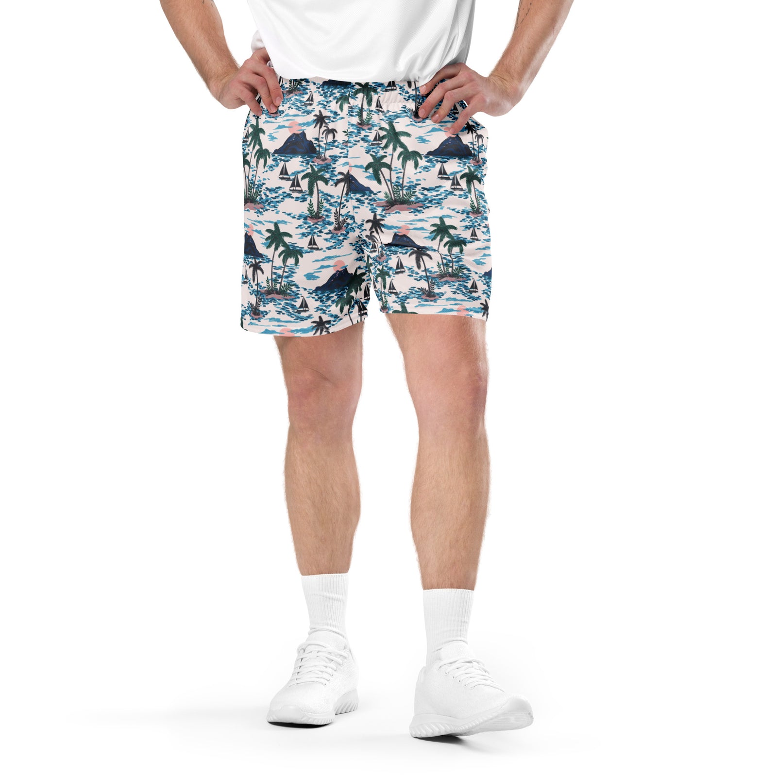 Midcentury Maniacs Hawaiian Mesh Athletic Shorts